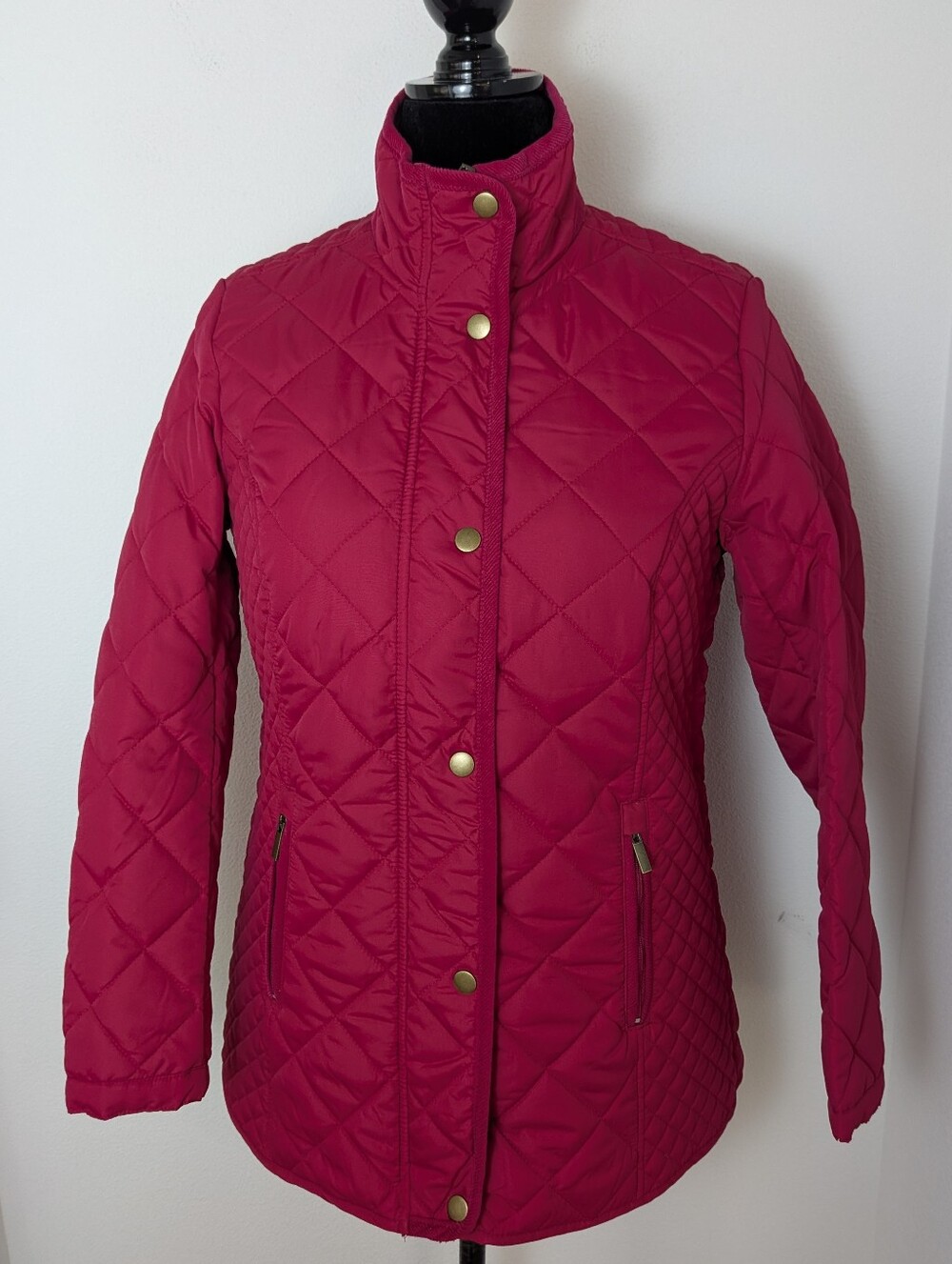Appleseeds Quilted Jacket Womens red wine Diamond Lightweight size PS outdoor